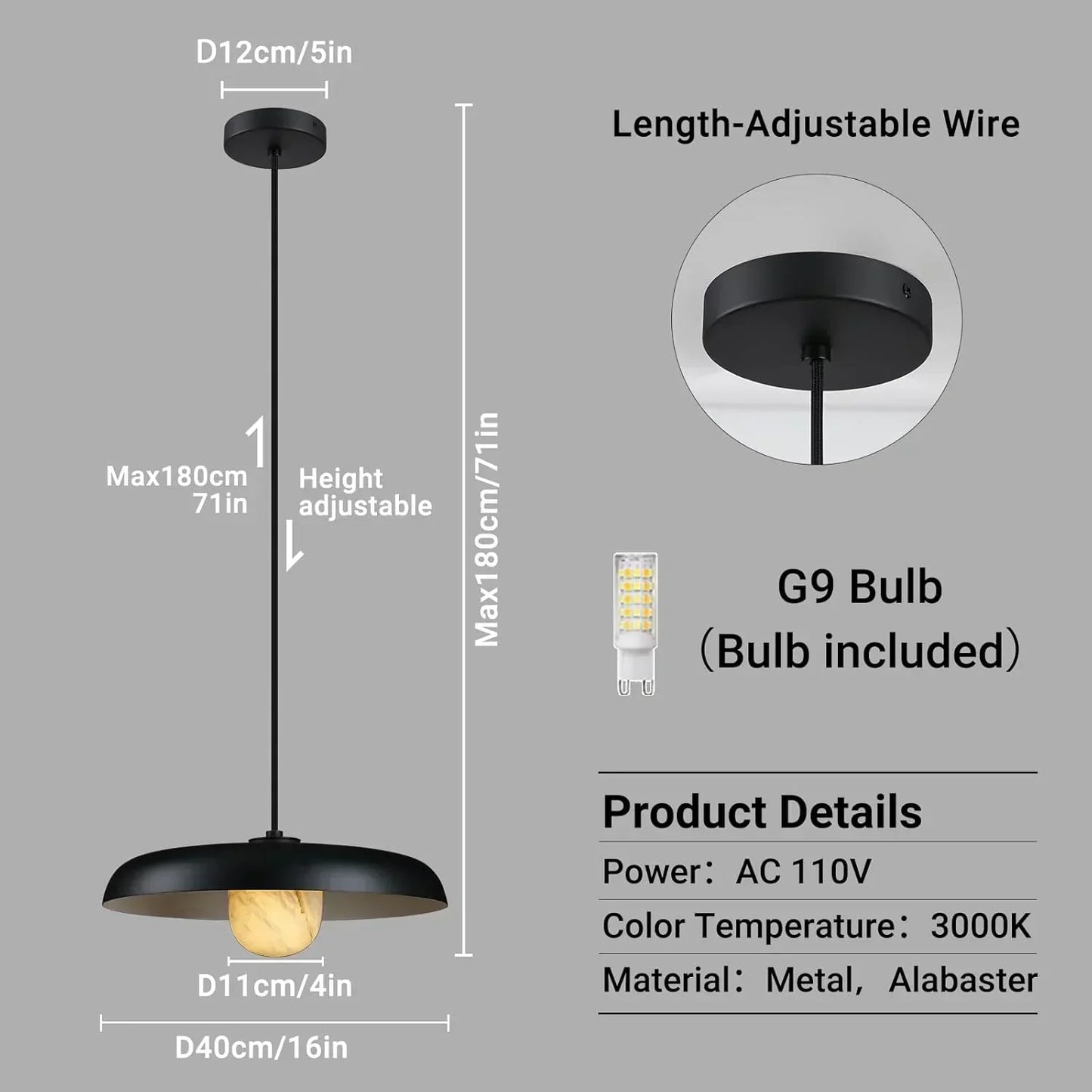 Alabaster Industrial Pendant Lights Kitchen Island-Amarnest