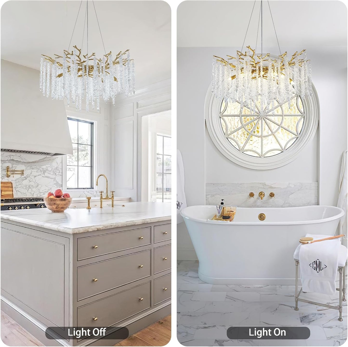 Round Gold Tree Branches Chandelier 30"-Amarnest