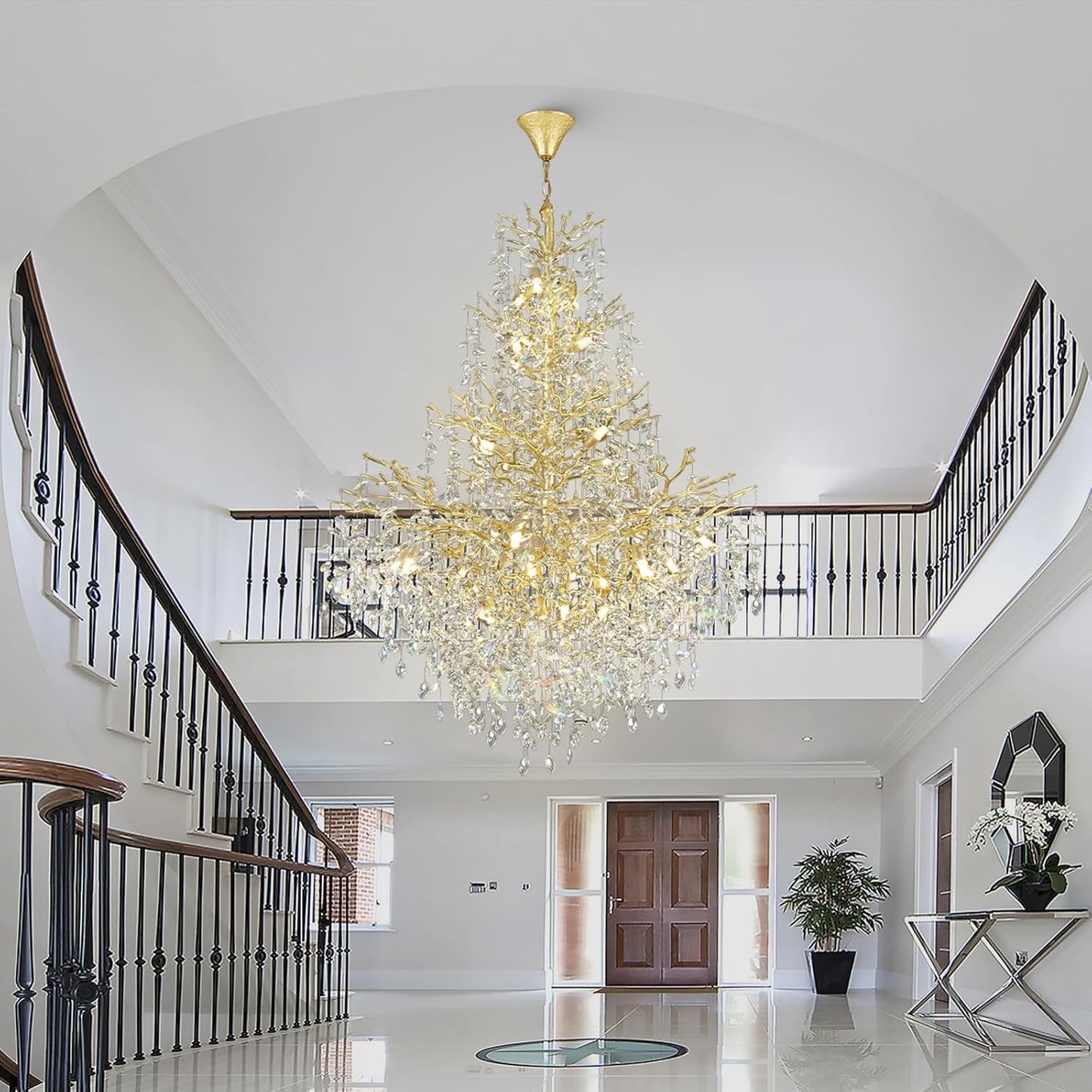 Solara Round Tree Branch Chandelier 47"-Amarnest