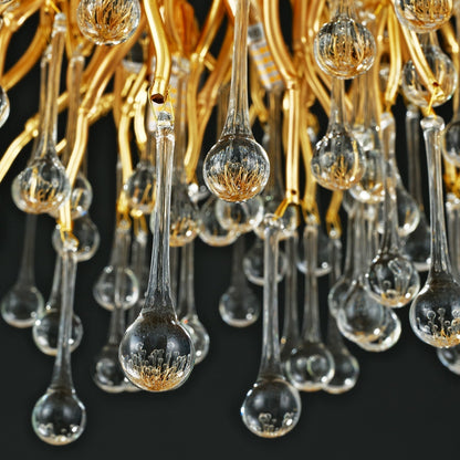 Gold Raindrop Crystal Chandelier-Amarnest