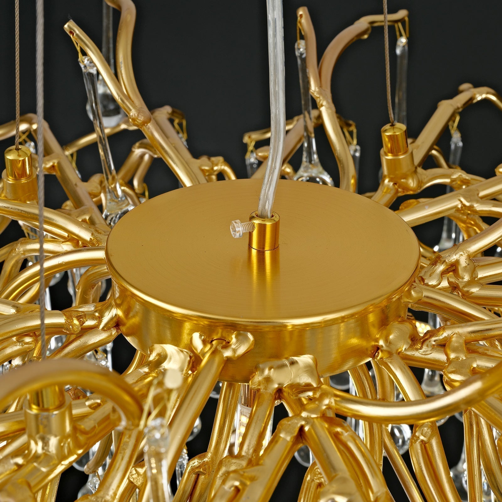Gold Raindrop Crystal Chandelier-Amarnest