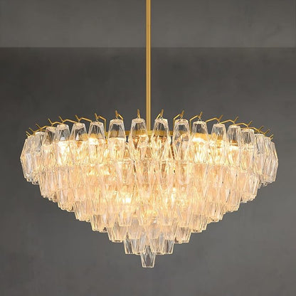 Modern Evelyn Glass Round Chandelier 36"-Amarnest