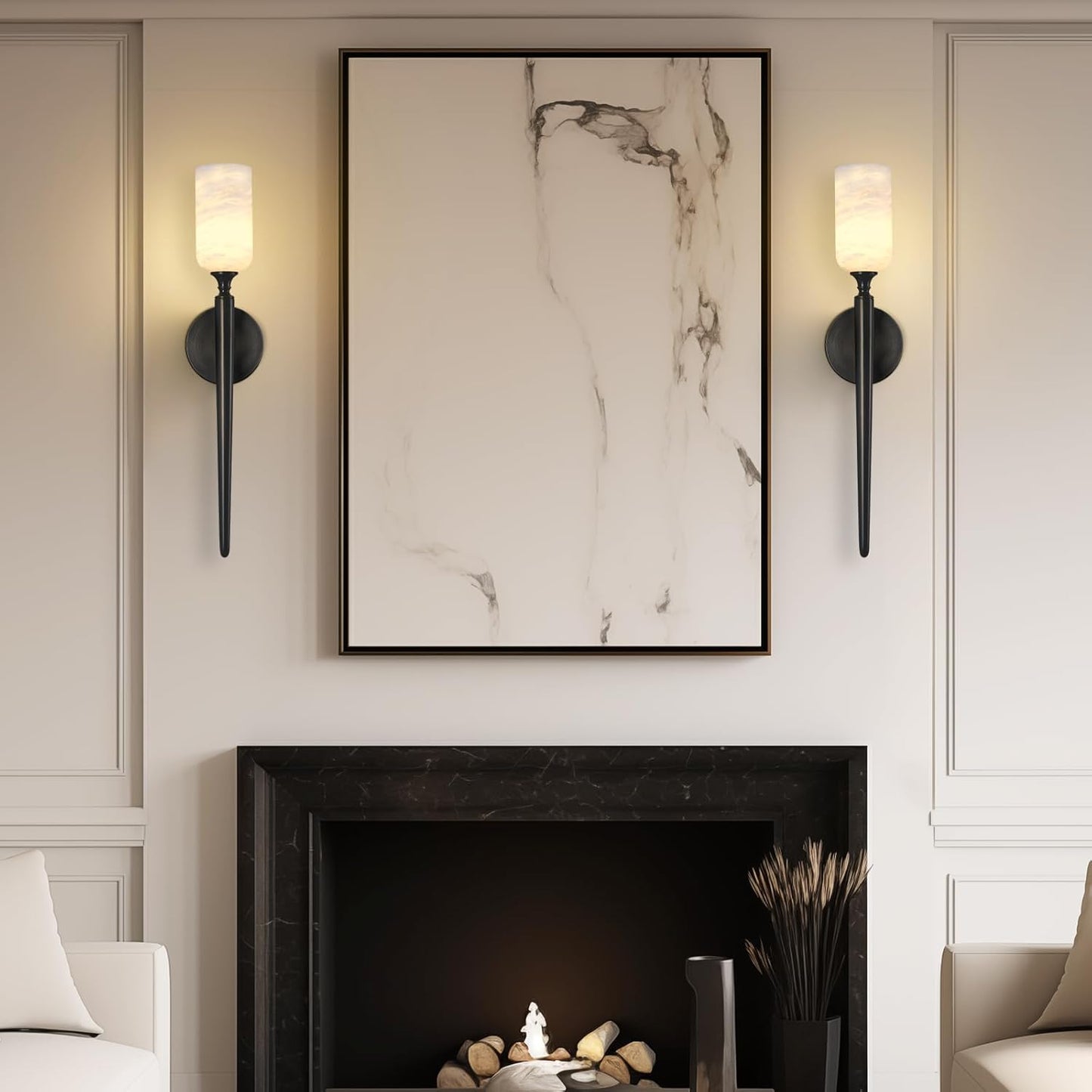 Monty Alabaster Wall Sconces-Amarnest