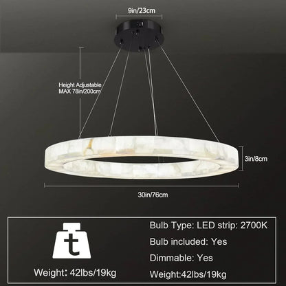 Teva Alabaster Round Chandelier 31"-Amarnest