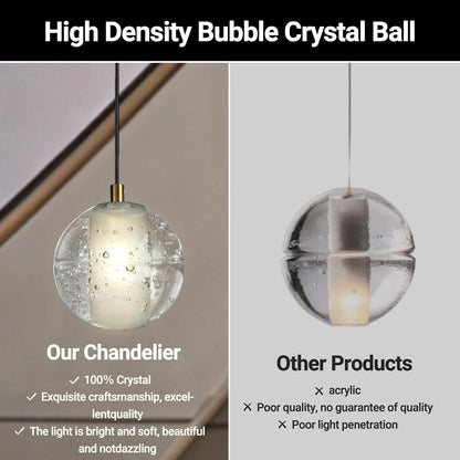 Large LED Pendant Chandeliers with Crystal Bubble Ball-Amarnest