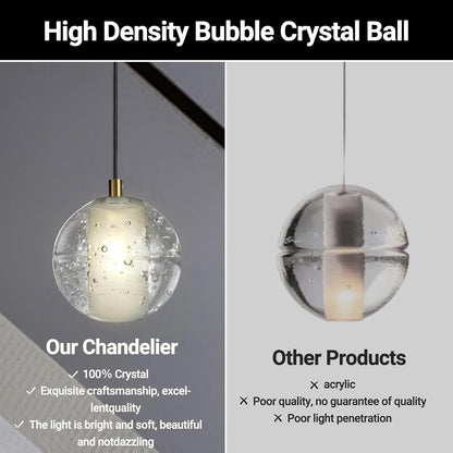 Large LED Pendant Chandeliers with Crystal Bubble Ball-Amarnest