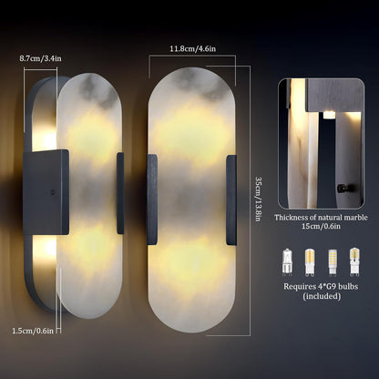 Trinidad Alabaster Wall Sconces 14" 20"-Amarnest