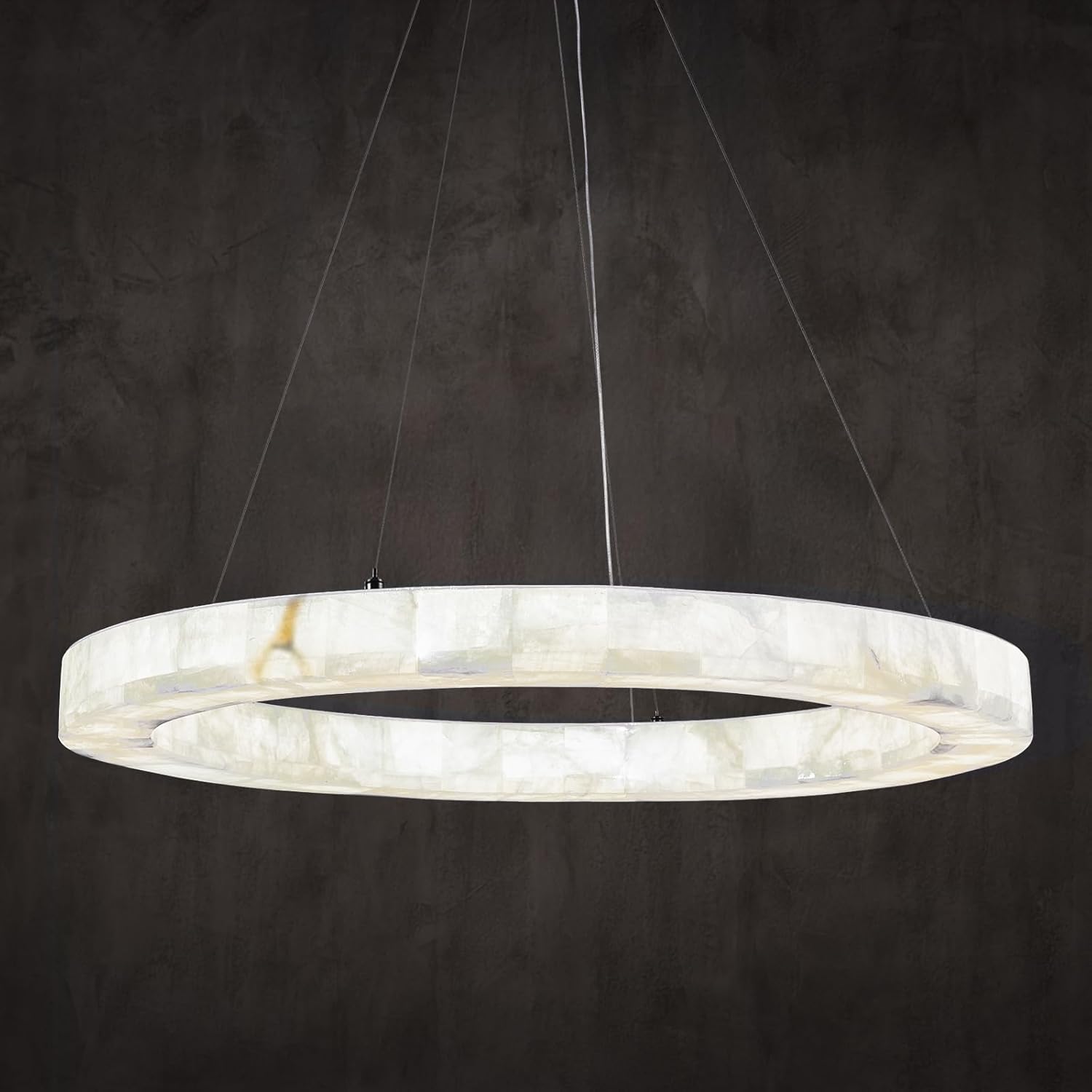 Teva Alabaster Round Chandelier 31"-Amarnest