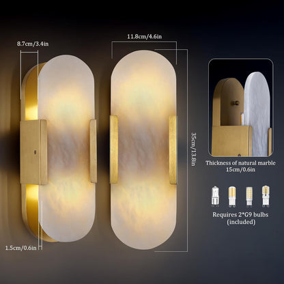 Trinidad Alabaster Wall Sconces 14" 20"-Amarnest