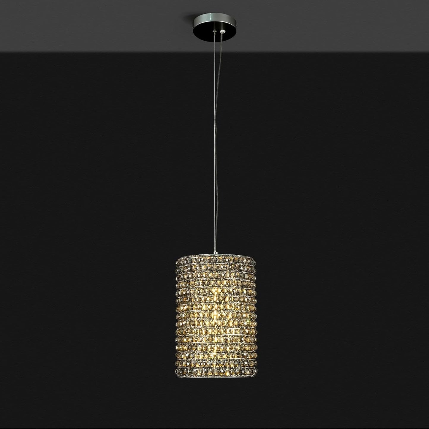 Smoke Grey Crystal Pendant Lights-Amarnest