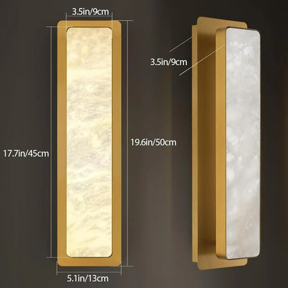Melange Alabaster Rectangle Wall Sconces 20"-Amarnest