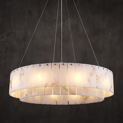 Celine Alabaster Round Chandelier 31"-Amarnest