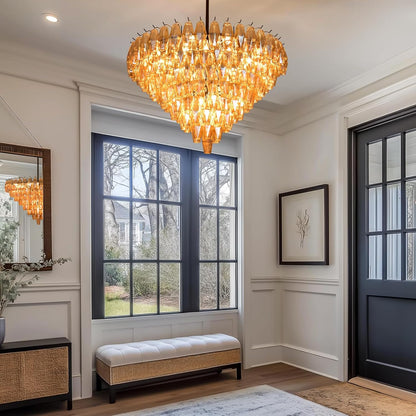 Modern Evelyn Glass Round Chandelier 36"-Amarnest