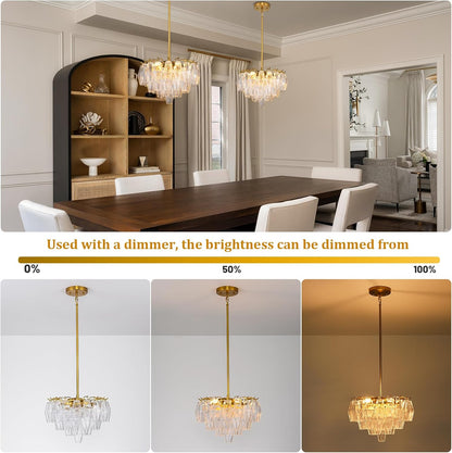 Modern Evelyn Glass Round Chandelier 17"-Amarnest