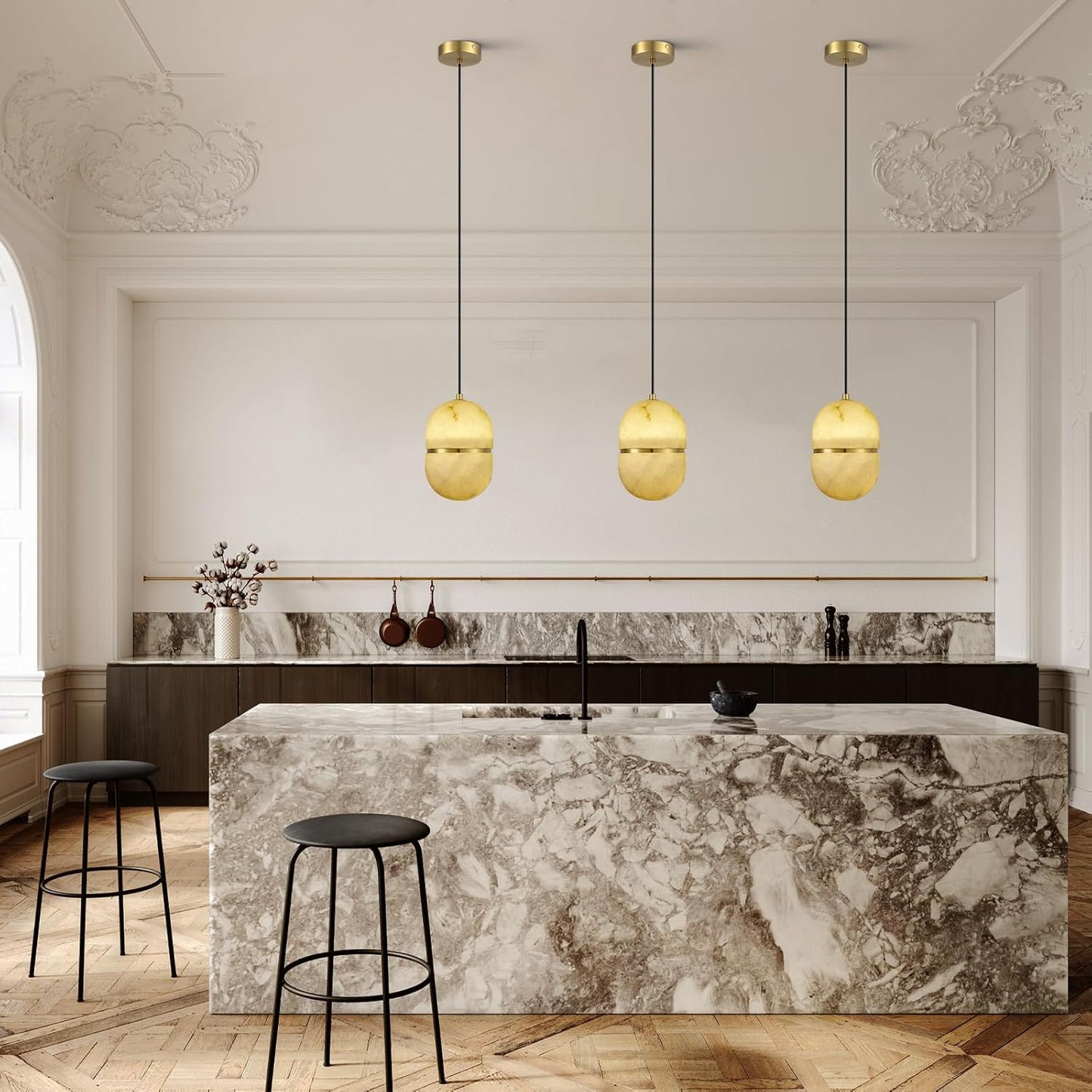 Alabaster Pendant Lights Kitchen Island-Amarnest