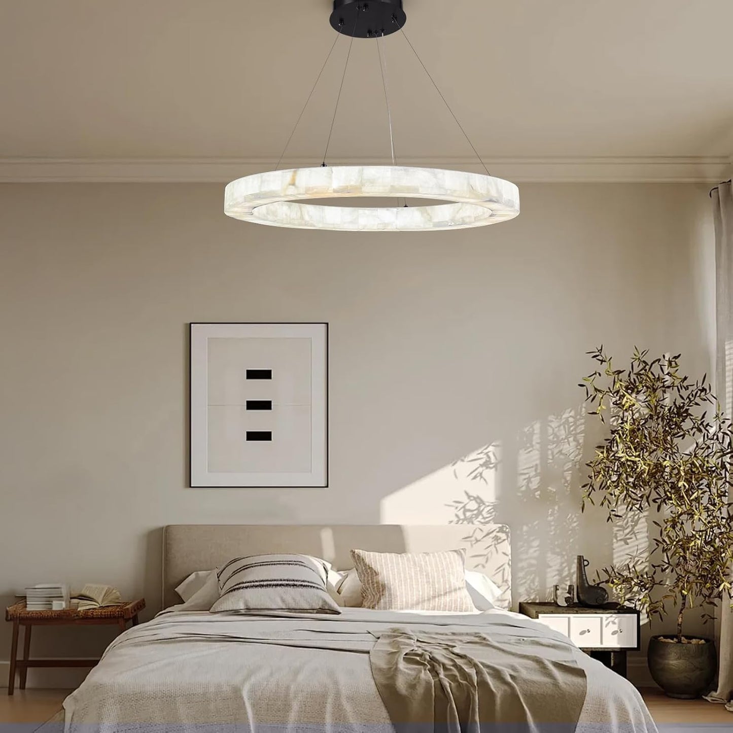 Teva Alabaster Round Chandelier 31"-Amarnest