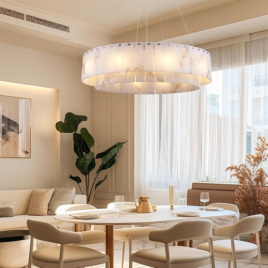 Celine Alabaster Round Chandelier 31"-Amarnest