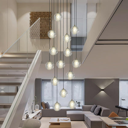 Large LED Pendant Chandeliers with Crystal Bubble Ball-Amarnest