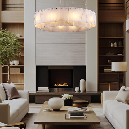 Celine Alabaster Round Chandelier 31"-Amarnest