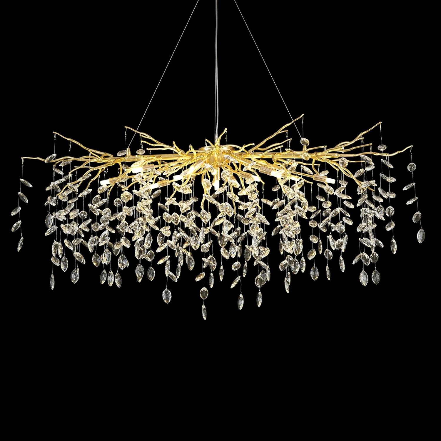 Solara Rectangular Tree Branch Chandelier 47" Tree Branch-Amarnest