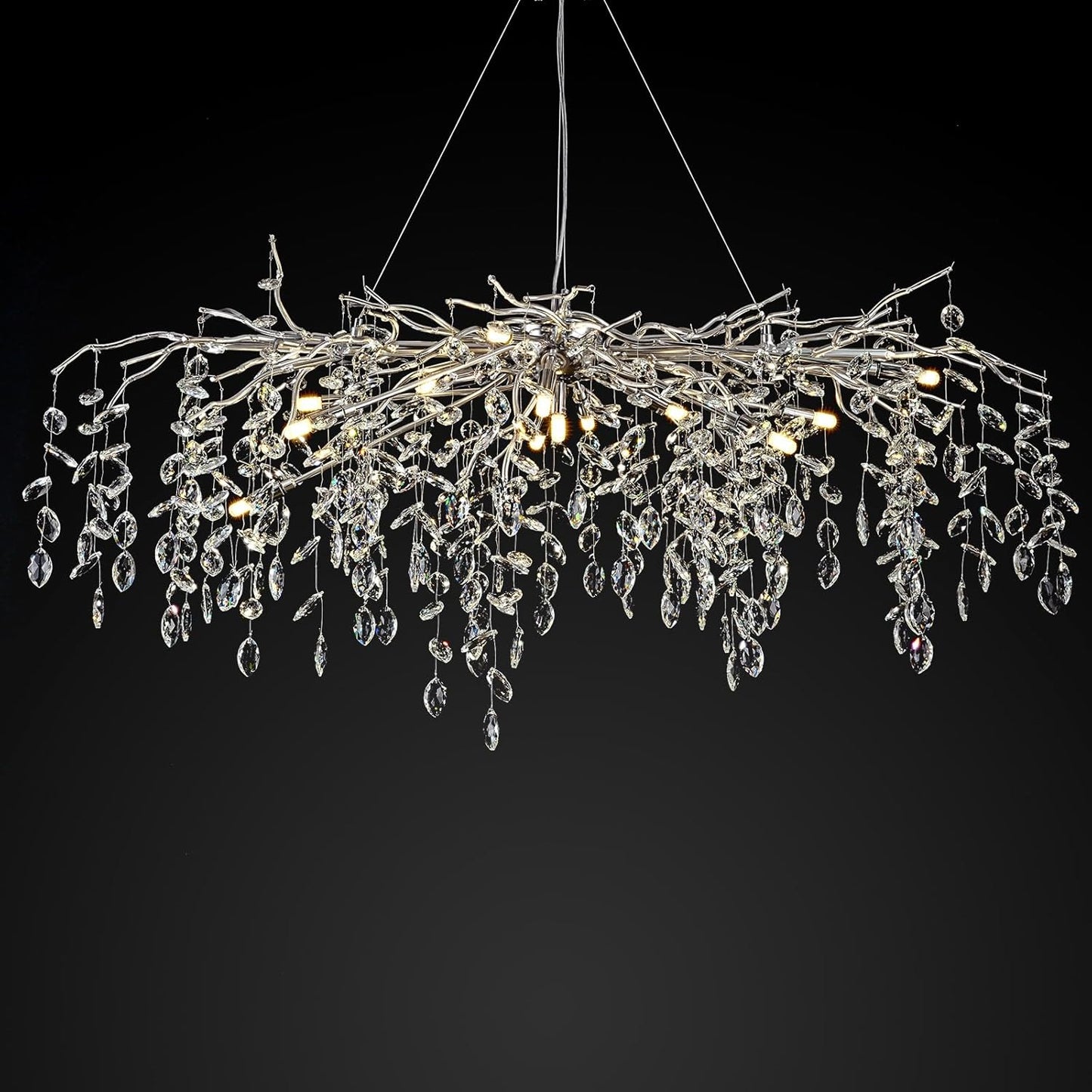 Solara Rectangular Tree Branch Chandelier 47" Tree Branch-Amarnest