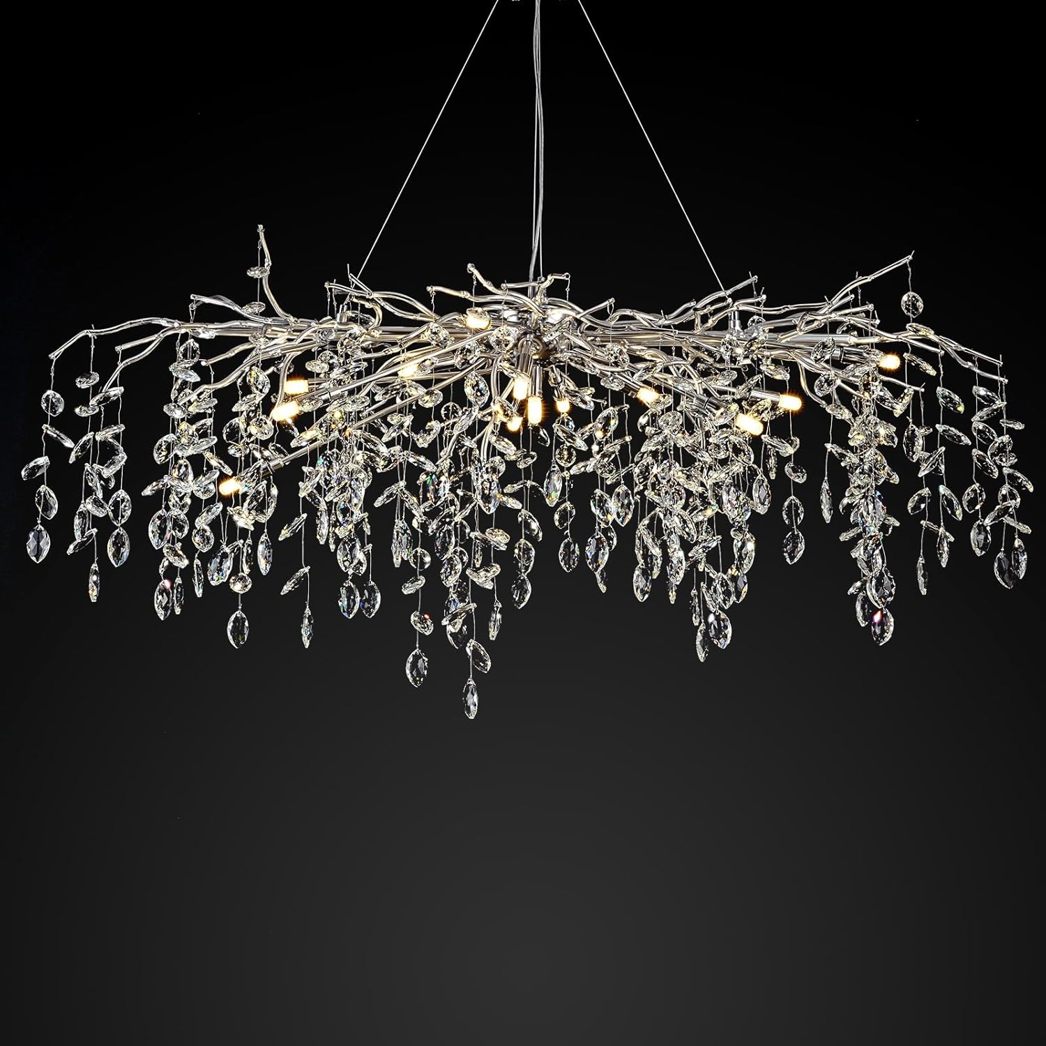 Solara Rectangular Tree Branch Chandelier 47" Tree Branch-Amarnest