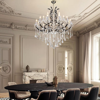 Luxurious Rococo Iron & Crystal Chandelier-Amarnest