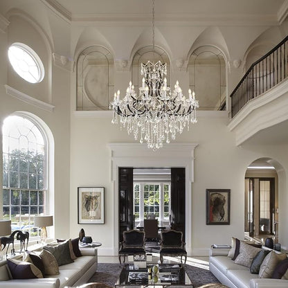 Luxurious Rococo Iron & Crystal Chandelier-Amarnest