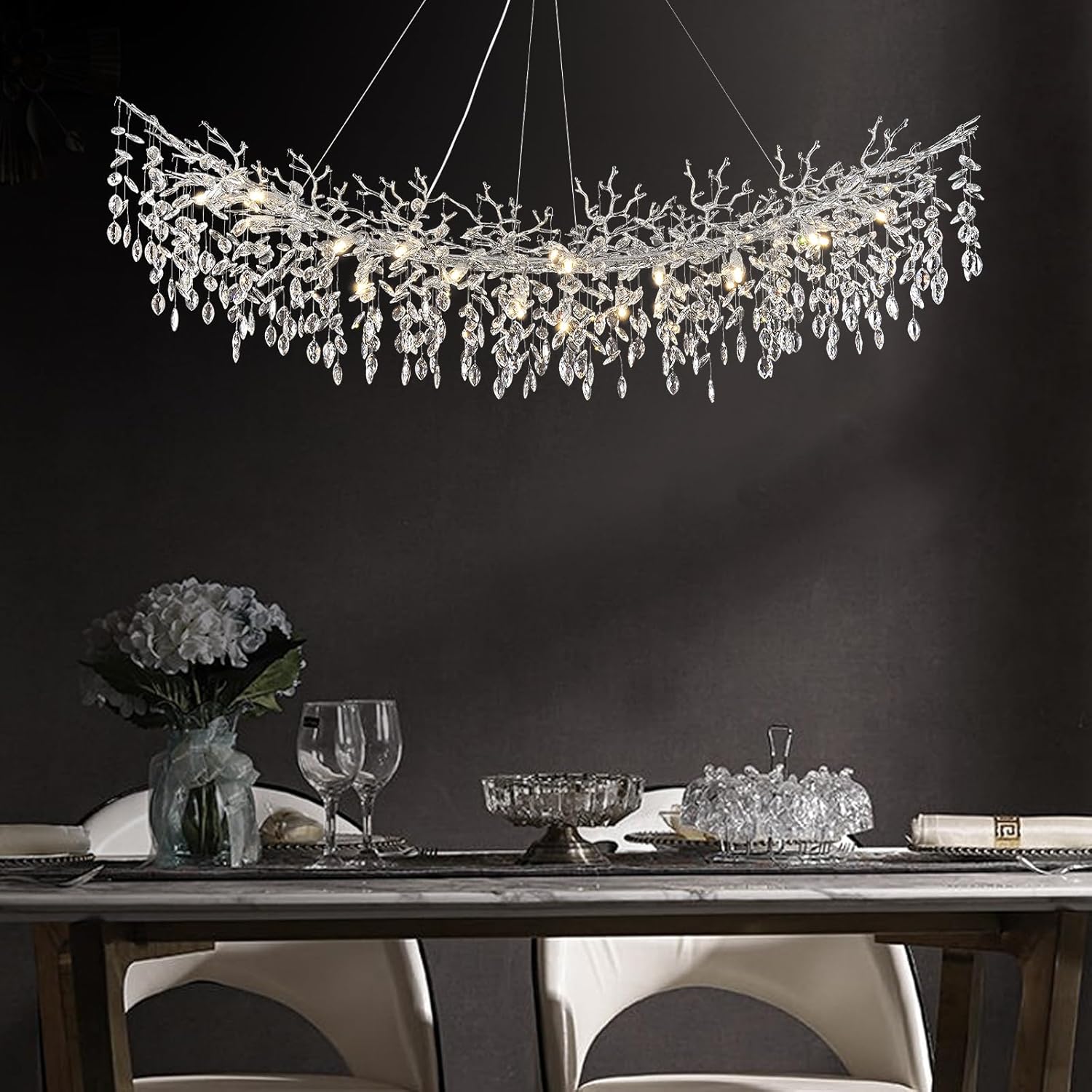 Solara Rectangular Tree Branch Chandelier 55" 72" Tree Branch-Amarnest