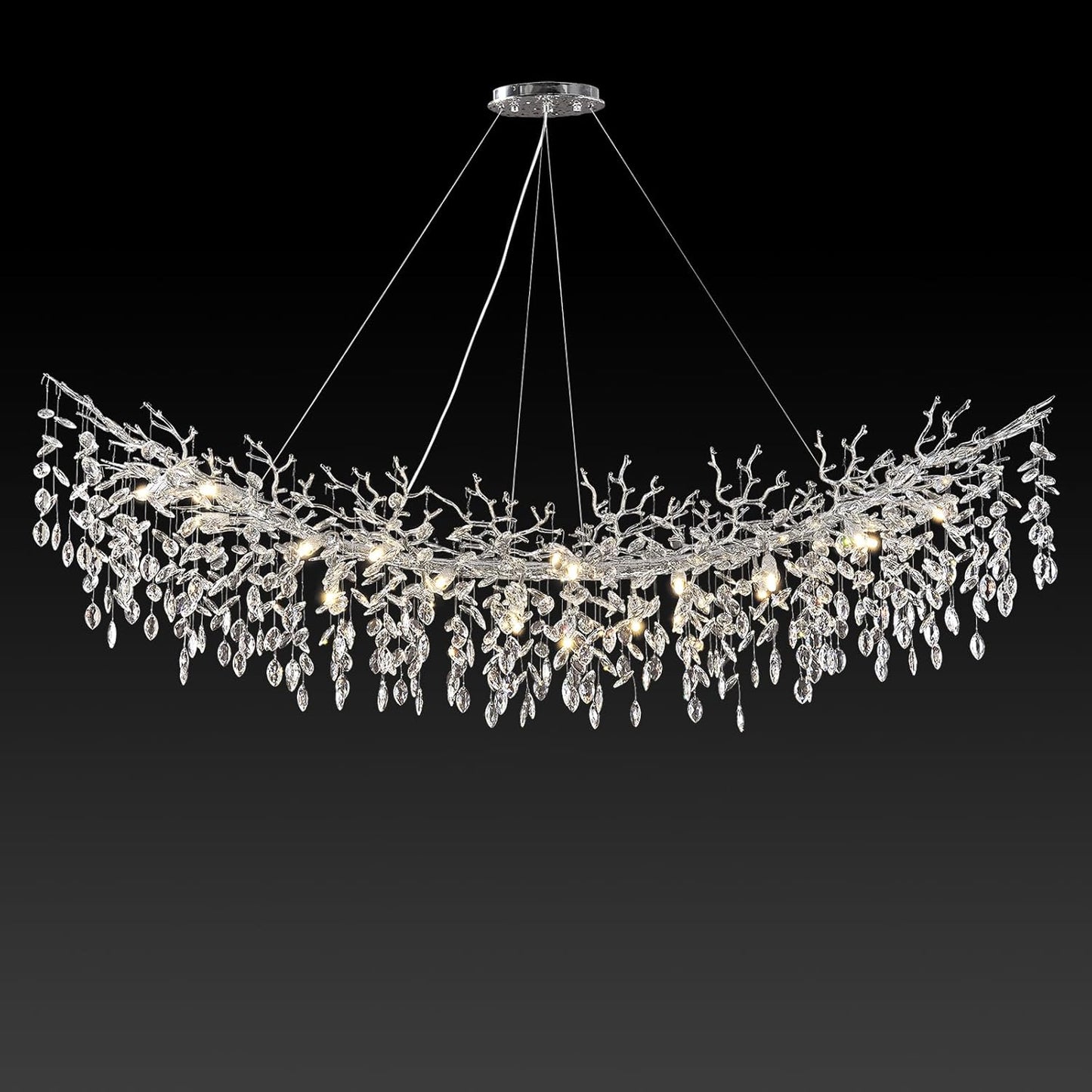 Solara Rectangular Tree Branch Chandelier 55" 72" Tree Branch-Amarnest