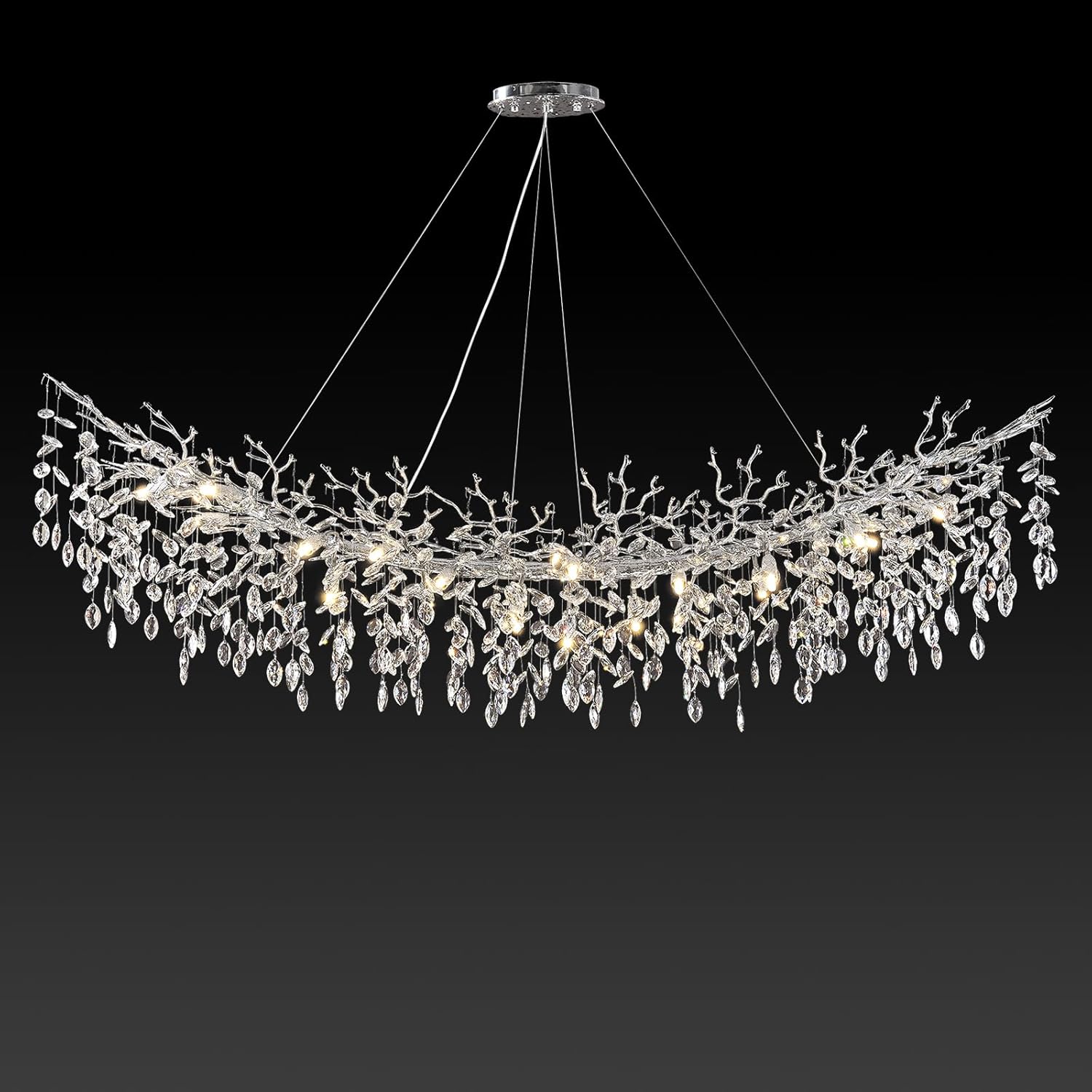Solara Rectangular Tree Branch Chandelier 55" 72" Tree Branch-Amarnest