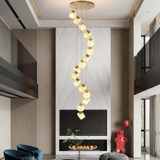 Emerson Alabaster-Box Round Chandelier 20" 24"-Amarnest