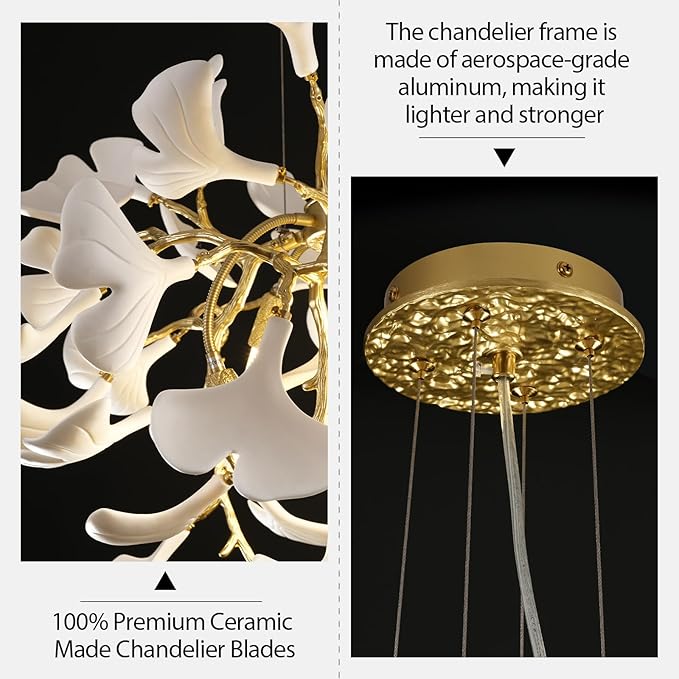 Ginkgo Round Chandelier 23.6''-Amarnest