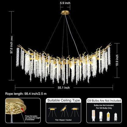 Gold Tree Branches Chandelier-Amarnest