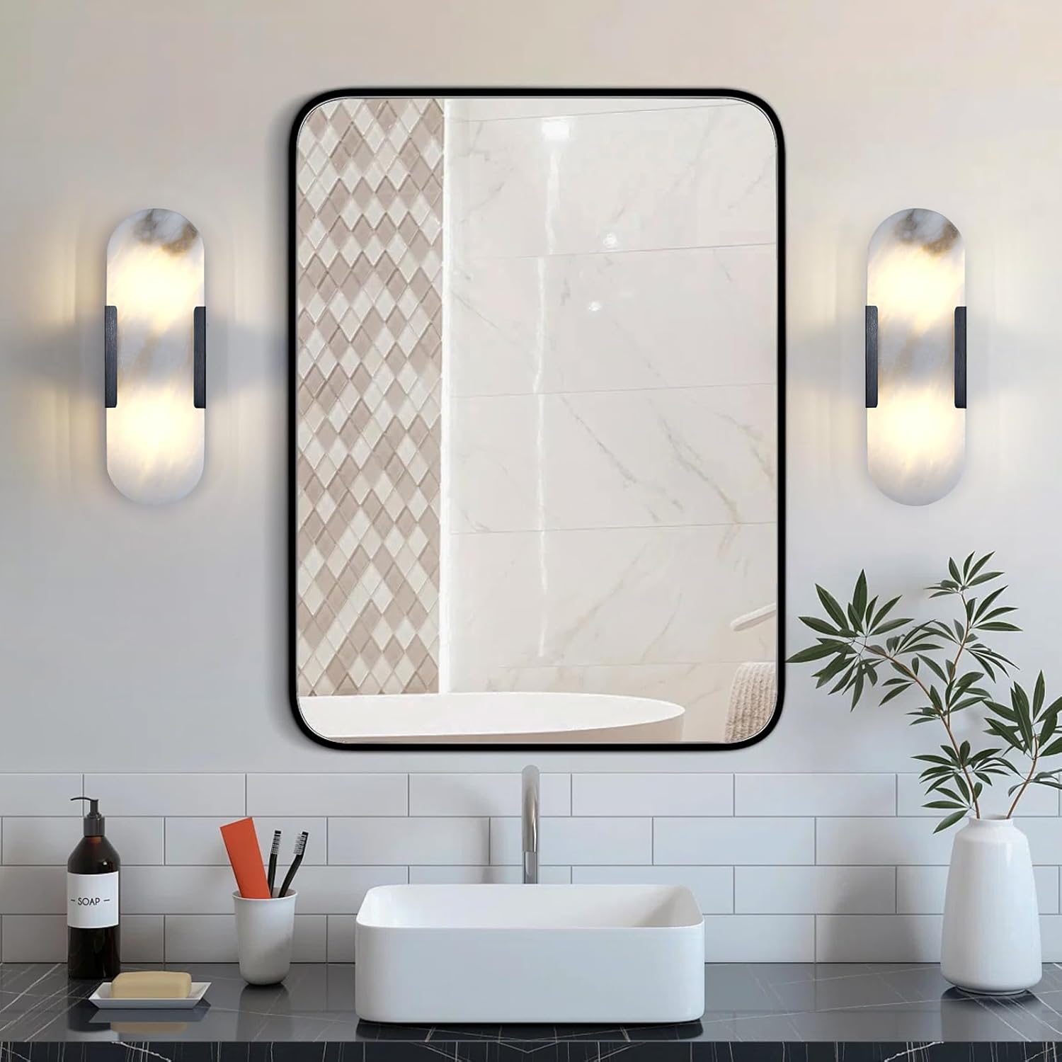 Trinidad Alabaster Wall Sconces 14" 20"-Amarnest