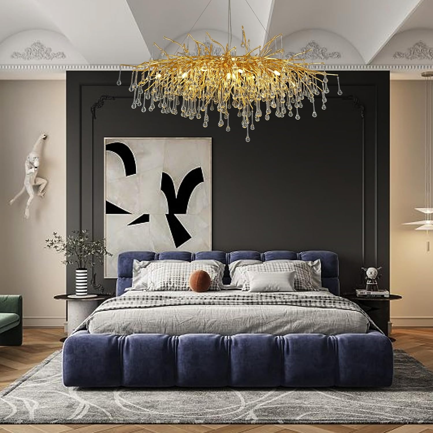 Gold Raindrop Crystal Chandelier-Amarnest