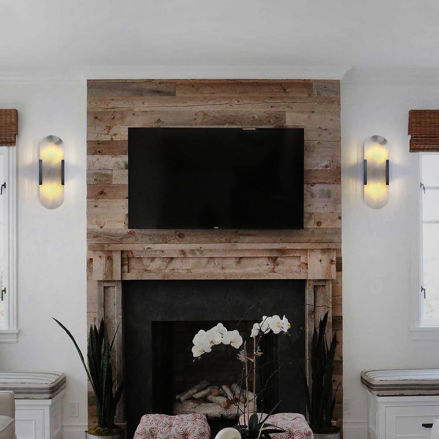 Trinidad Alabaster Wall Sconces 14" 20"-Amarnest