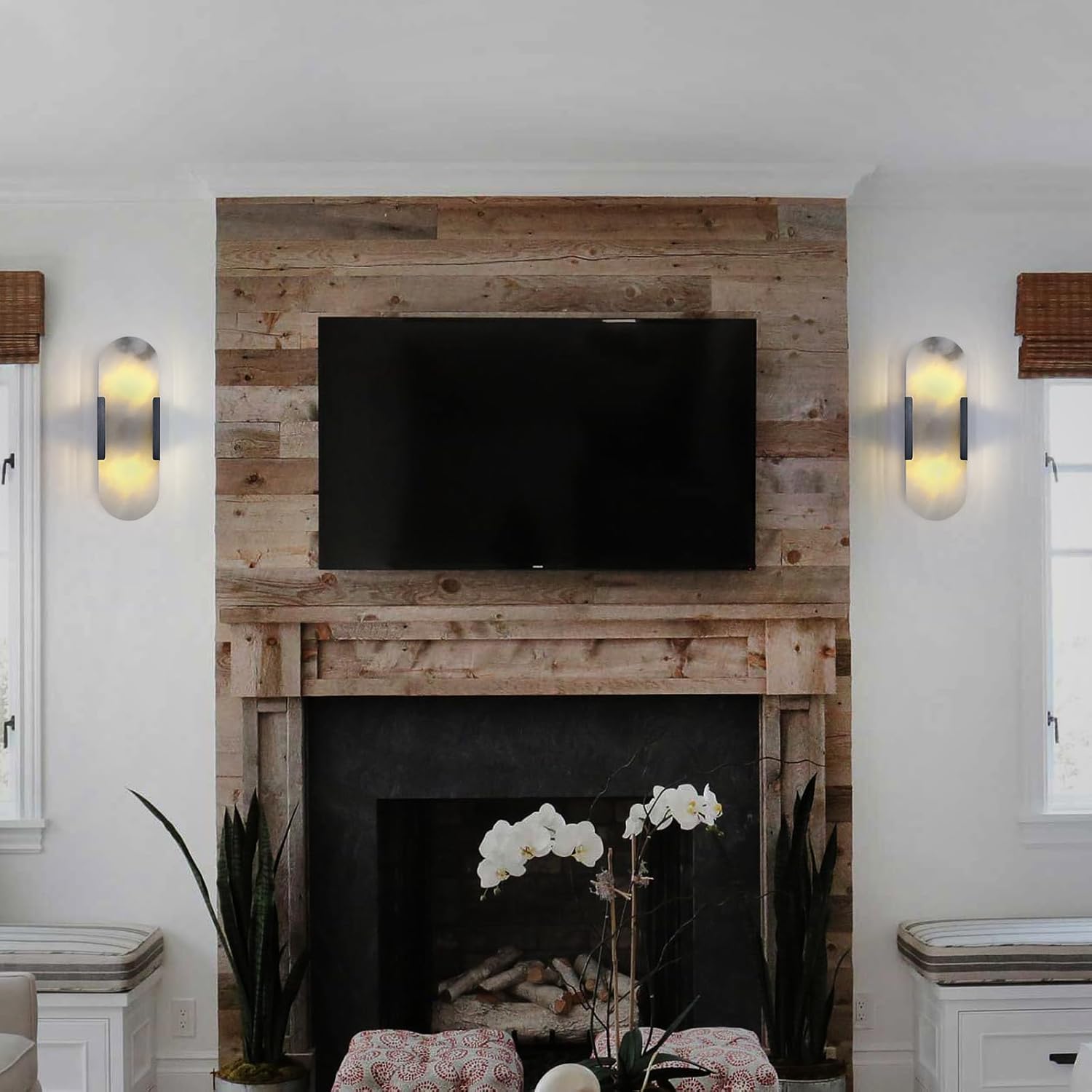 Trinidad Alabaster Wall Sconces 14" 20"-Amarnest