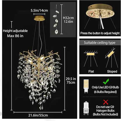 Solara Rectangular Tree Branch Chandelier 21" 30" 40" Tree Branch-Amarnest