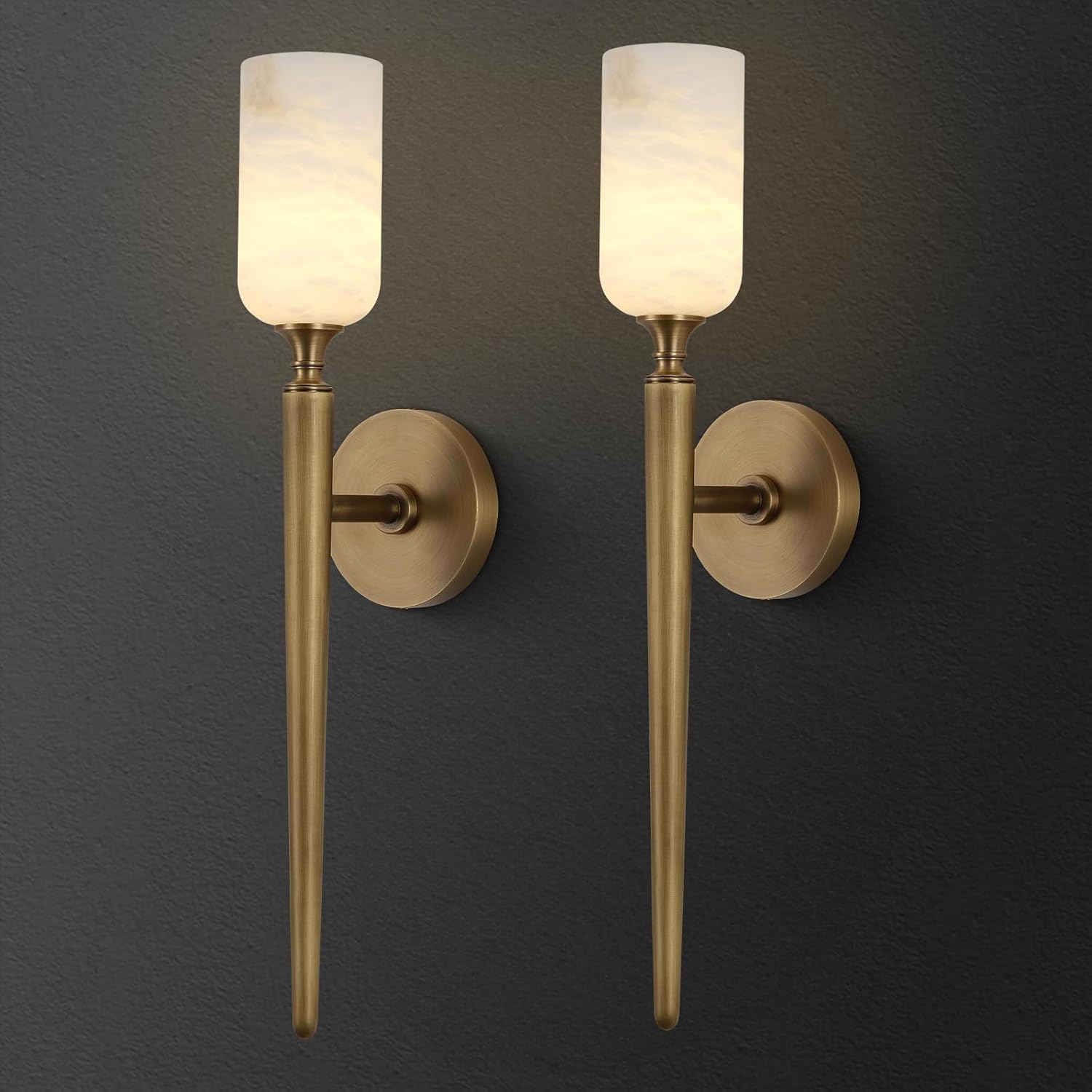 Monty Alabaster Wall Sconces-Amarnest