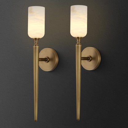 Monty Alabaster Wall Sconces-Amarnest