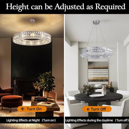 K9 Crystal Round/Rectangular Chandelier 32"-Amarnest