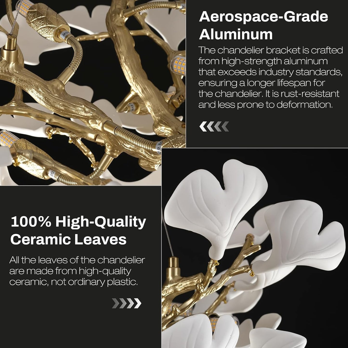 Ginkgo Round Chandelier 32''-Amarnest