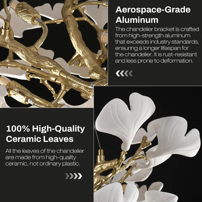 Ginkgo Round Chandelier 32''-Amarnest