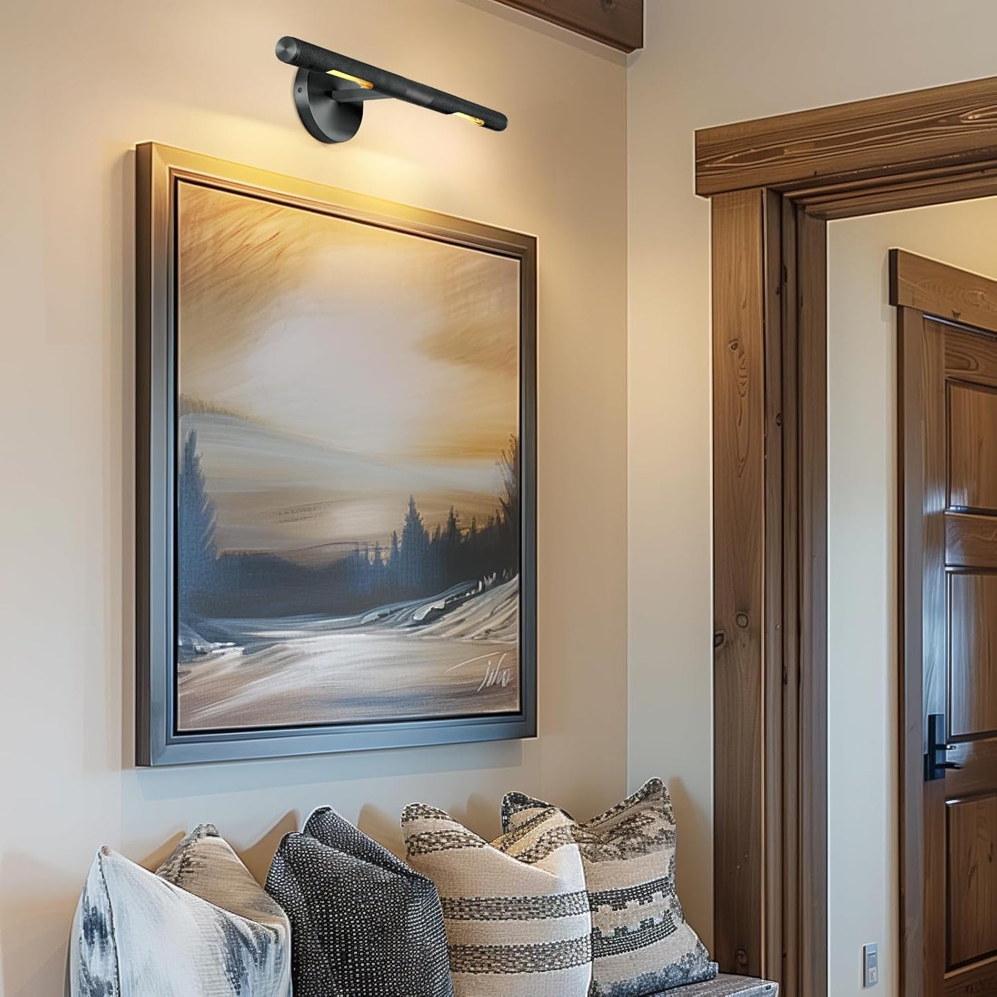 Hard-wired Knurled Picture Light-Amarnest