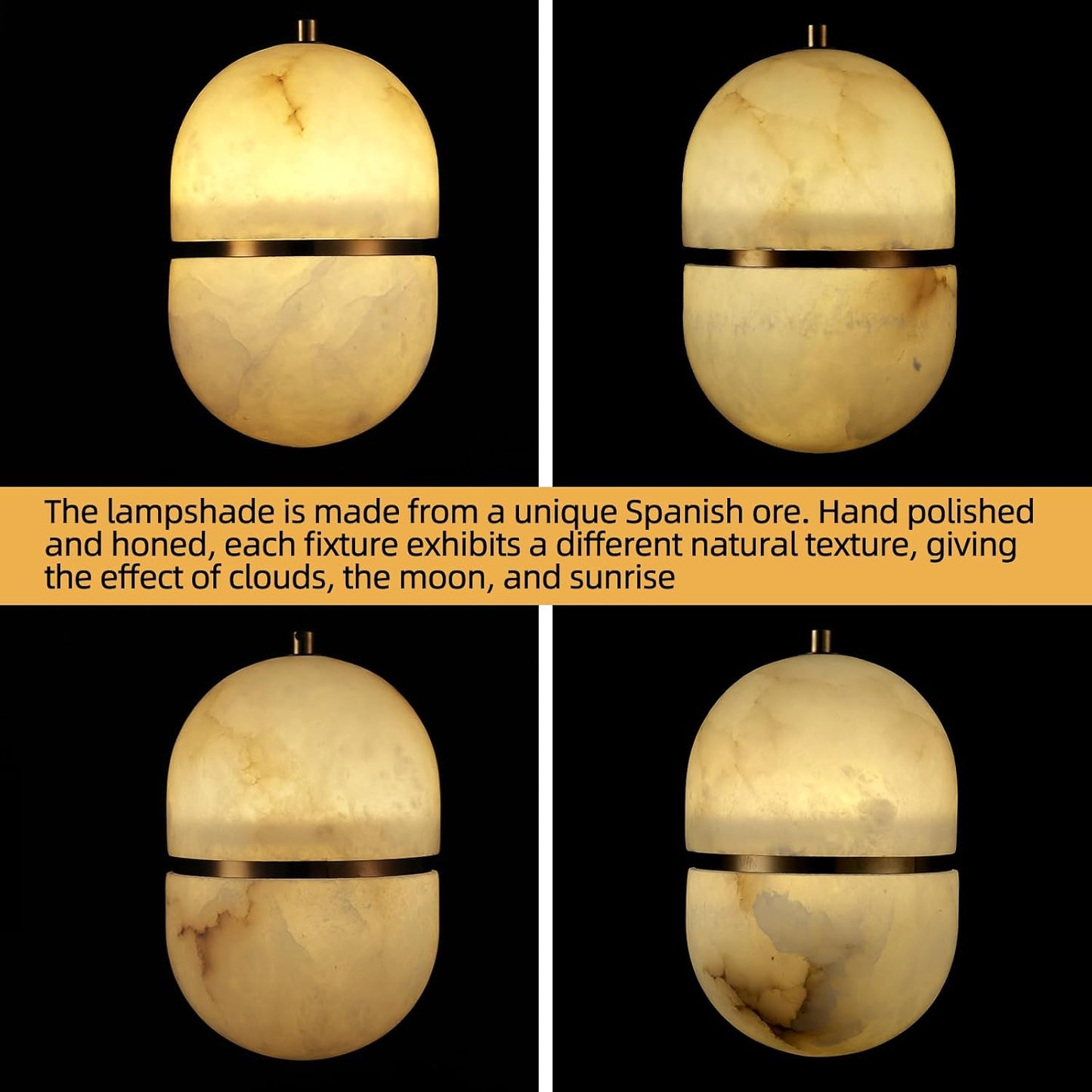 Alabaster Pendant Lights Kitchen Island-Amarnest