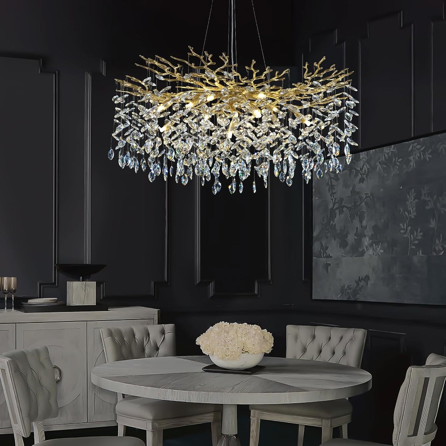 Solara Rectangular Tree Branch Chandelier 21" 30" 40" Tree Branch-Amarnest