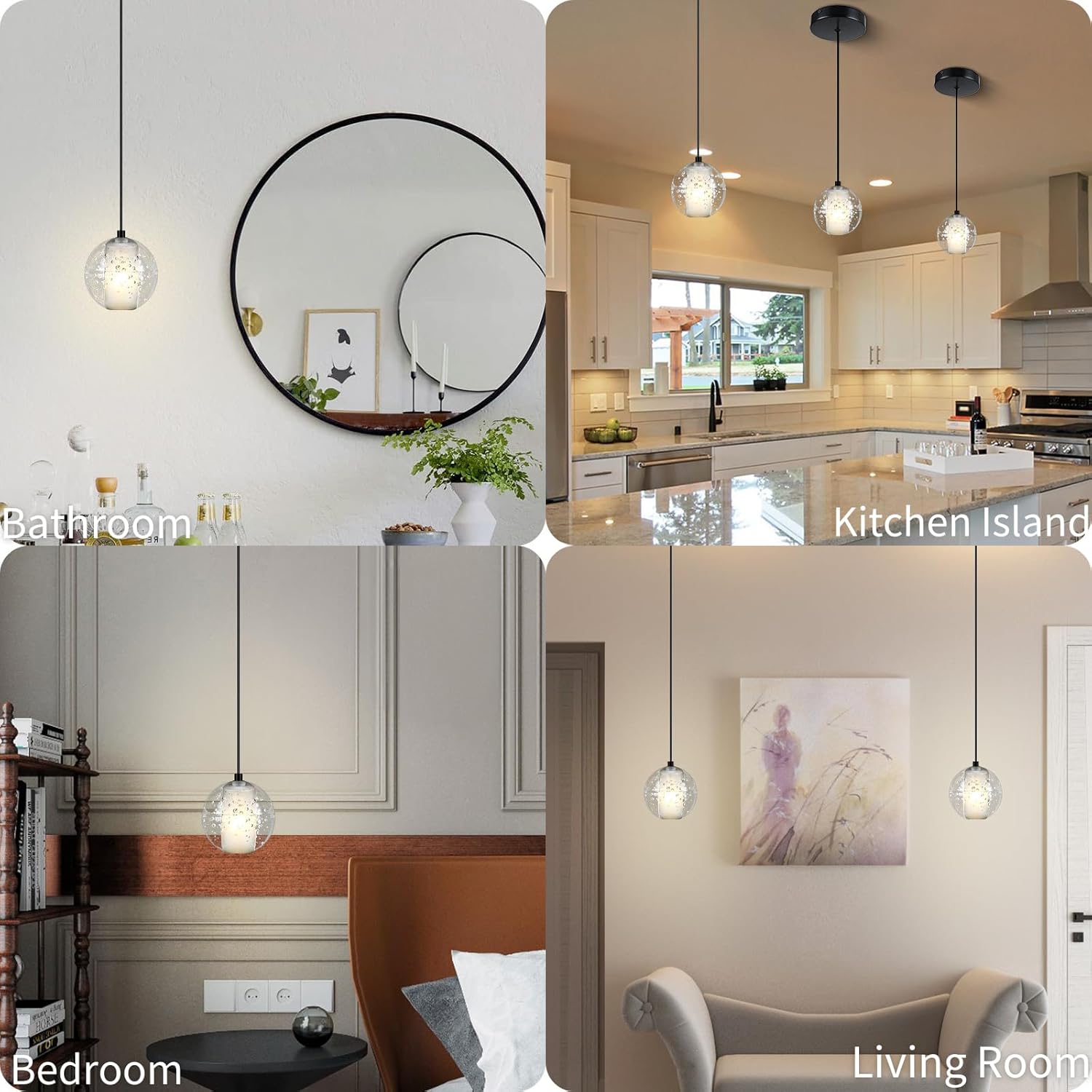 Modern Bubble Crystal Pendant Lights-Amarnest