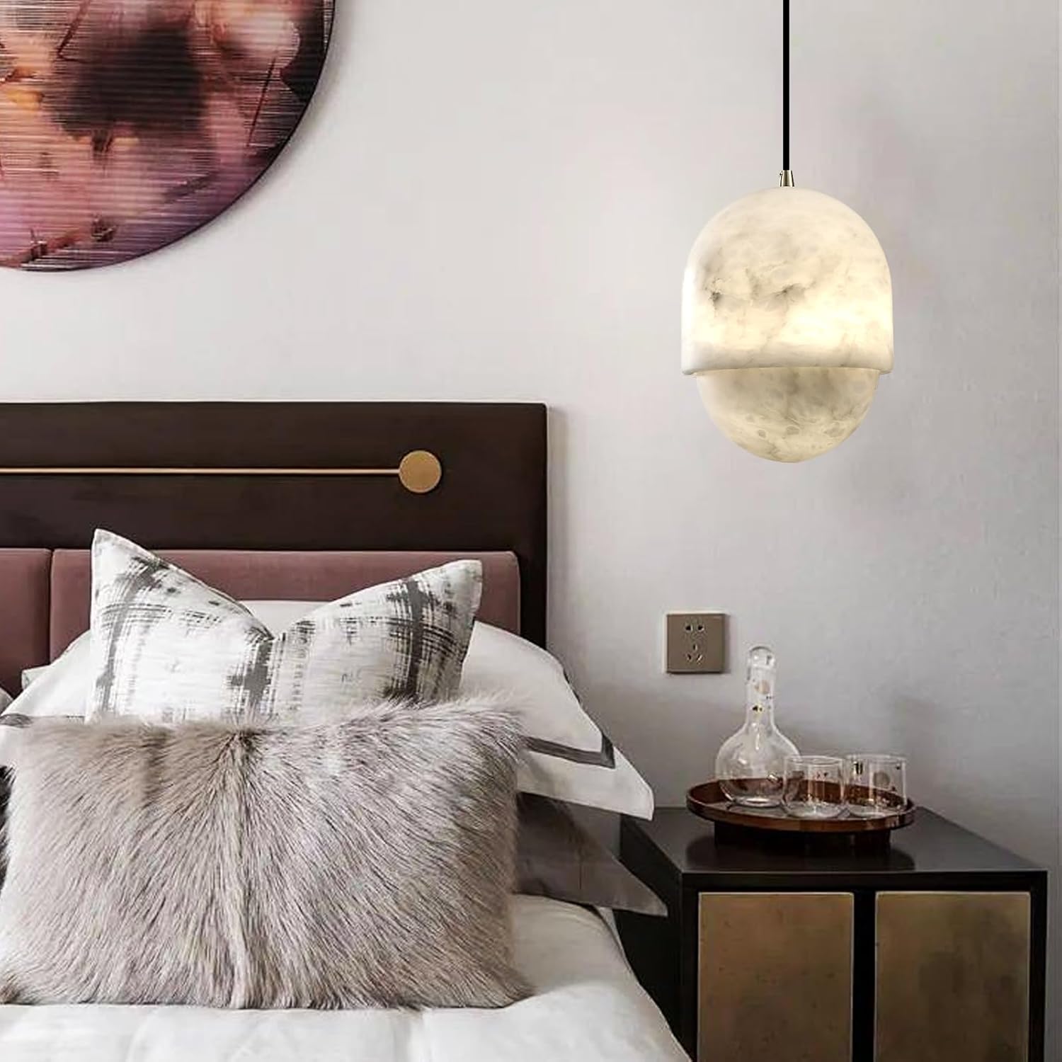 Alabaster Pendant Lights Kitchen Island-Amarnest