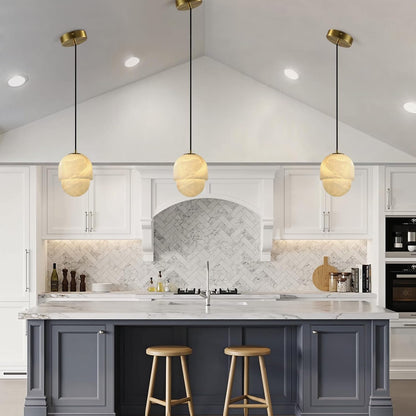 Alabaster Pendant Lights Kitchen Island-Amarnest